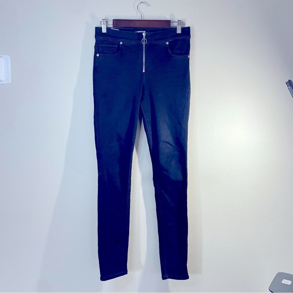 Express Women’s Blue Stretch Super soft jeans leggings with ring zipper size 6R